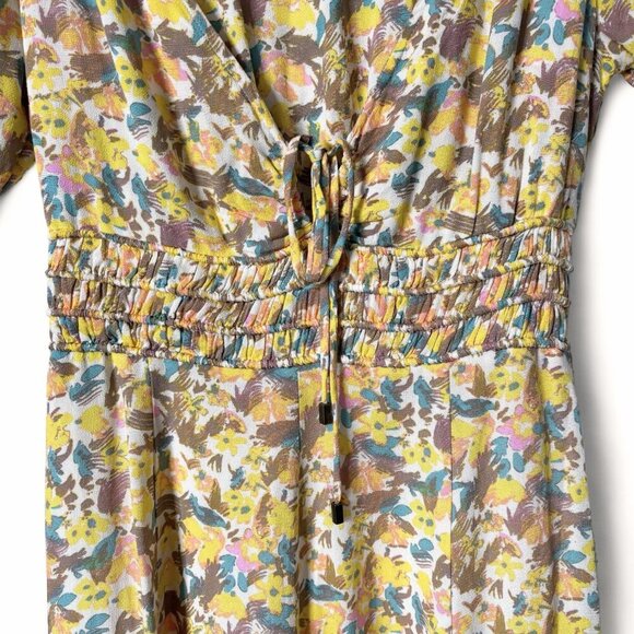 Free People Forget Me Not Yellow Mini Dress Womens Size 0 Floral Boho - Picture 4 of 15
